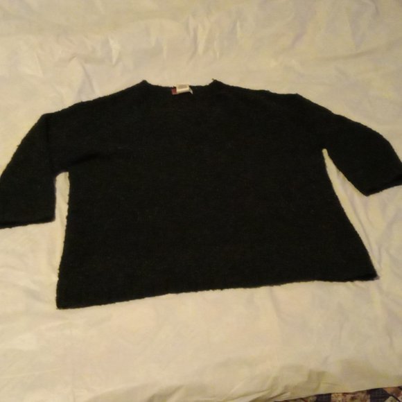JM Collection Black V-neck Modern Sweater  size 1X - Picture 1 of 10